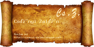 Csányi Zalán névjegykártya